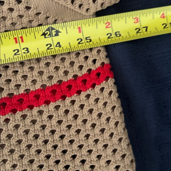 Burberry Tan  with Black, White, and Red Stripes - Picture 5 of 12